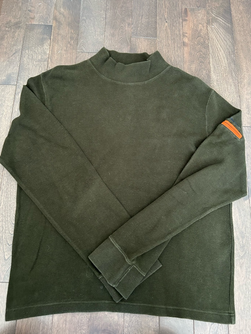Vintage Abercrombie and Fitch Men's Olive Green Mock Neck Sweater Outdoor Goods